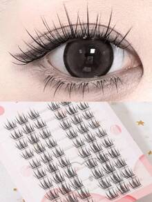 60pcs/Set Korean Camellia Flower Natural Curl CC Curl False Eyelashes, Soft & Thick, 11-14mm Mixed Size, Lightweight & Lively, Recreate Anime Character Eye Makeup, Suitable For Cosplay/Role Play/Wedding/Date/Travel/Anime Gift - C - Xem 6