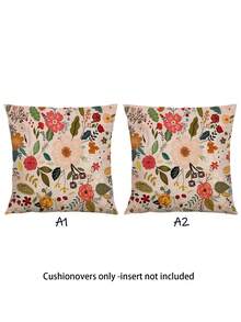 2pcs Spring/Summer Home Decor, Beautiful Floral Design, Multiple Sizes, Throw Pillow Covers, Decorative Cushion Covers, Living Room Decor, Sofa Decor, Valentine's Day Gift For Him/Her, Sofa Cushion Covers, Car Seat Cushion Covers - Multicolor - View 13