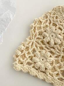 1pc Black Label With Sequin Lettering, Handmade Crochet Hollow-Out Sequin Beanie Hat, Fashionable Retro Versatile Lightweight Breathable Knit Cap For Women, Spring/Summer - Multicolor - View 6