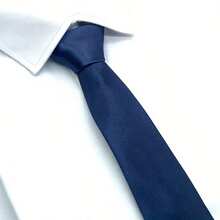 Corbata azul marino romántica Merivara, elegante corbata sólida hecha a mano de 5 cm - Burdeos - Ver 3