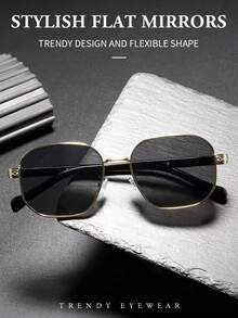 Q2361 复古金属框防紫外线经典方形商务时尚眼镜 - 彩色 - 查看 2