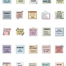 50pcs English Text Reminder Stickers Waterproof For Phone Case, Luggage, Laptop Decor Back To School - A - View 2