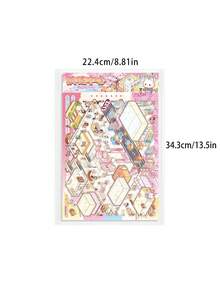 Bộ sticker phong cảnh kẻ caro cỡ lớn mới, sticker mô phỏng kiến trúc thành phố thu nhỏ, sticker trang trí nhà cửa 3D nhỏ tự làm. - Hình chữ nhật - Xem 11