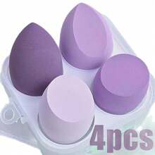 4Pc Beauty Egg Makeup Blender Cosmetic Puff Makeup Sponge Cushion Foundation Powder Sponge Beauty Tool Women Make Up Accessories Smooth Flawless Color - Hồng *4 - Xem 1