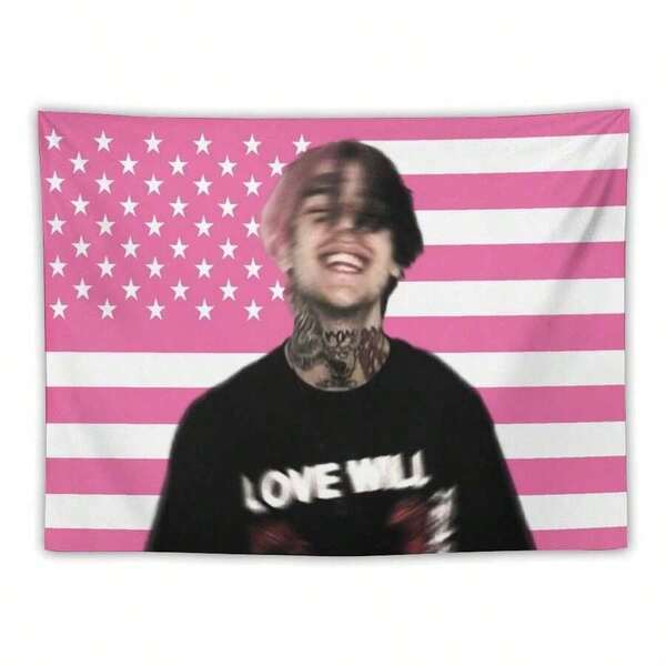 Lil Pink Peep America Pink Wall Tapestry Blanket Funny Poster College Dorm Decor Room Decoration Merch