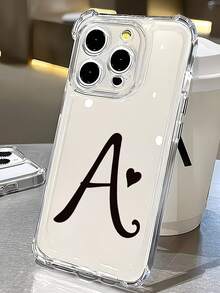 1个创意字母A爱心透明防摔高屏手机壳，兼容苹果17 Pro Max/ 9 Pro XL/ Smart 8/ Hot 40i/ Spark 20/ Spark 20C/ Spark Go 2024/ Moto G84/ Honor X9b/ Ace 3V/ Galaxy S25 S24 Ultra S24 Plus S24 FE S23 S22 S21 S20 A73 A72 A70 A55 A54 A53 A52 A50 A30 A42 A35 A34 A33 A25 A24 A20 A30 A15 - 無色 - 查看 1