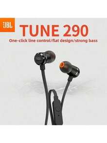 JBL T290 3.5mm Wired Earphones TUNE 290 Earbuds Stereo Music Sports Pure Bass Headset 1-Button Remote Hands-free Call with Mic - 3.5mm - 查看 1