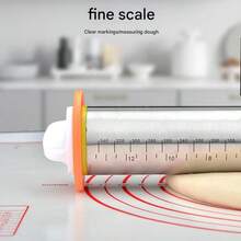 17-Inch Adjustable Stainless Steel Rolling Pin & Pastry Mat Set - Silver - View 4