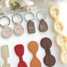 皮革纹理钥匙扣切割器/聚合物粘土切割器/耳环制作粘土工具钥匙扣缝纫钥匙扣切割器 - 黃色 - 查看 3