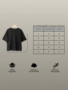 Oversized T-Shirt, High Neck, Streetwear, 100% Cotton, Urban Style, Casual Workout, Black, Off-White And Brown, Printed, Large Fit - 奶油色 - 查看 6