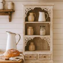 Rustic Whitewash Wooden Cabinet 120cm Home Storage Shelf Unit Free Shipping - Multicolor - View 6