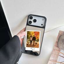 Custom Personalized Photo Design Name Phone Case Compatible With IPhone 17 16 15 14 13 12 11 Pro Max Plating Silvery Mirror Case Cover Compatible With IPhone 17 Pro Max Stylish Design Perfect For Christmas Gifts - Black - View 4