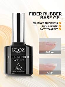 GLOZ Fiber Rubber Base Gel Nail Polish Set, Removable Gel Nail Polish, Suitable For DIY Manicure At Home - Clear - View 4
