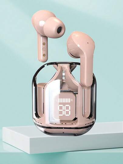 New Transparent Touchscreen Low Latency TWS Wireless Earbuds, Type-C Charging, Bluetooth 5.3 Semi-In-Ear Wireless Sports Earphones With Super Long Battery Life