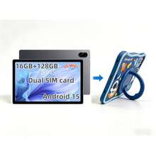 TenYide 10.1英寸安卓平板电脑，配备旋转支架、硅胶保护套、超高清显示屏、8GB/12GB/16GB/24GB 运行内存 + 128GB/256GB 机身存储、双卡双待、GPS、蓝牙、WiFi、双摄像头 - 寶藍色 - 查看 1