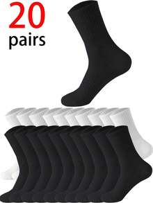 20/10/5/1 Pairs Men's Crew Socks, Women's Crew Socks, Suitable For Daily Wear - Multicolor - View 14