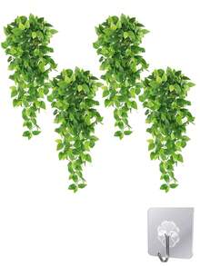 1/2 Peças Guirlanda de Folhas de Hera Artificial, Suspensão de Parede de Pothos Artificial, 1,1m de Comprimento, Hera, Planta Verde Simulada, Folhas de Hera Artificiais Pendentes, Plantas Pendentes Verdes, Decoração de Parede do Quarto, Decoração Clássica para Casa, Decoração de Casamento e Festa, Flor Artificial Pendurada na Parede, Decoração Artificial de Plantas para Casa/Cozinha/Jardim/Sala de Jantar/Jardim Externo, Bottom Verde Pendente de Trepadeira, Decoração de Primavera e Verão - Vários estilos - Visão 12