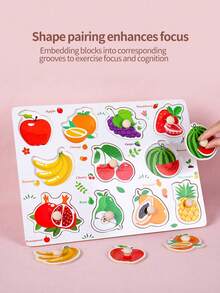 Wooden Embedded Hand Scratching Board, Early Education Animal Cognitive Puzzle, Transportation Tool, Cartoon Toddler Baby Educational Toys - Multicolor - View 7