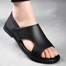 Sandalias casuales transpirables de doble uso para hombre Sandalias de trabajo/deportivas antideslizantes con puntera cerrada para hombre - Negro - Ver 4