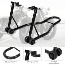 COSTWAY Portable Steel Motorcycle Stand Sport Bike Rear Wheel Lift, Black - Black - View 5