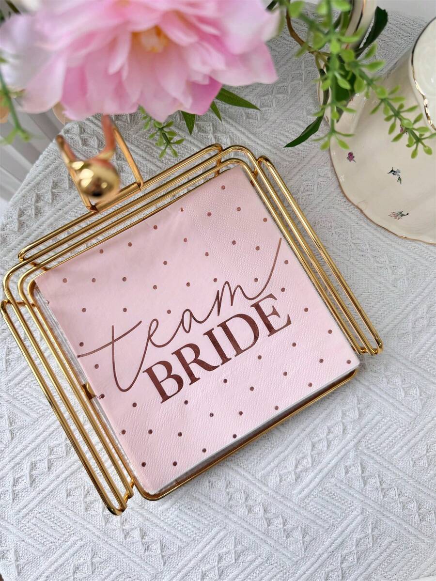 16pcs Letter Graphic Disposable Napkin, 33x33cm Paper Napkin For Party,Christmas