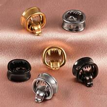 2件装316不锈钢万圣节怪兽耳扩，耳廓扩张器，耳洞饰品，女士新款礼物 - round-2 - 查看 7