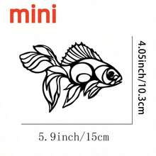 Hello Young 2pcs Metal Carp Wall Hanging Art Decor, Minimalist Line Art Suitable For School, Home Interior Design, Feng Shui, Living Room, Bedroom, Home Decor, Wall Decor, School Surprise, Dorm Decor, Back To School Supplies - 彩色 - 查看 13