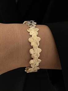 13/11/10/1 Piece Vintage Casual Fashion Coin-Inspired Women Metal & Resin Bracelet Set, Includes Teardrop, Floral, Hollow, Asymmetrical Geometric, Smooth And Wide Designs, Suitable For Casual, Party, Gathering, Holiday Wear And Gift - Gold - View 15
