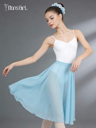  DonsGirl 女士优雅飘逸雪纺蓬蓬裙，中长款，松紧腰，适合肚皮舞、公主派对、角色扮演、演出服等场合。