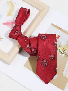 1条时尚孔雀羽毛图案领带，适合休闲、商务、派对和日常穿着。 - 彩色 - 查看 8