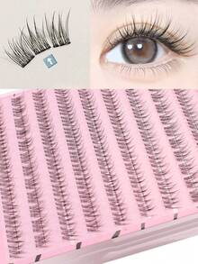 10 Pairs Natural Look Eyelashes, Glue-Free Slouchy Mermaid Lashes, Beginner Friendly Faux Lashes, Everyday Makeup Looks - D - View 5