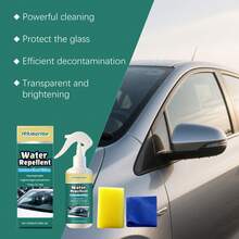 玻璃防水喷雾套装，汽车车窗玻璃清洁剂和去污剂，视力清洁用品 - 液體 - 查看 10