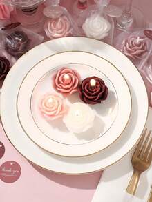 MAOMAOGUAI 24 pièces/9 pièces Coffret cadeau de bougies parfumées à la rose, comprenant un sac en organza et une carte de remerciement. Bougies parfumées en forme de rose romantique, convient pour le mariage, la fête, la demande en mariage, la décoration d'intérieur - 24 pièces - Voir 6