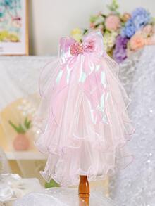 PETCIRCLE 1pc Cute Pet Puppy/Kitten Accessories, Mermaid Style Headscarf - Pink - Multicolor - View 2