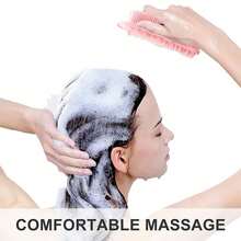 1-Pack Silicone Cleaning Brush, 2-In-1 Shower & Scalp Brush, Silicone Shampoo And Shower Brush, Household Adult Double-Sided Friction Shower Brush, Massage Shower Brush, Easy To Clean, Foaming, Promotes Blood Circulation, More Hygienic Than Sponges, Bathroom Cleaning Tool - Multicolor - View 7