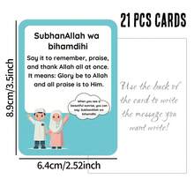 Bộ 21 thẻ học từ vựng Hồi giáo hàng ngày, thẻ học từ vựng Hồi giáo kèm nghĩa, thẻ các lời chào và lời cầu nguyện Hồi giáo thông dụng, công cụ học tập Hồi giáo, quà tặng Ramadan và Eid. - Bộ - Xem 2