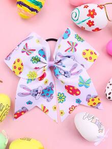 1pc Easter Grosgrain Fabric Bows Hair Ties,Easter Bunny & Carrot & Eggs Print Headband,Adorable Hair Band For Girls Teens Friends Festival Party Gifts - Multicolor - View 8