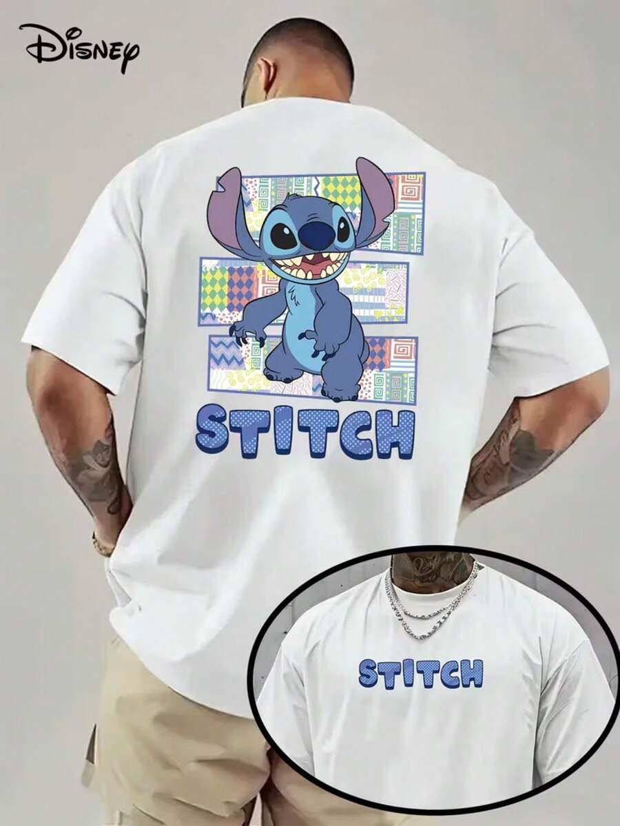 Disney Retro T-Shirt, Disney Authorized 1 Fashion Cartoon Short Sleeve Design, Disney Cartoon Short Sleeve, Disney Men's Short Sleeve. - 白色 - 查看 1