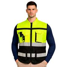 Chaleco reflejante KAMPAK KW-045, Bolsillos multiusos. - Verde - Ver 7