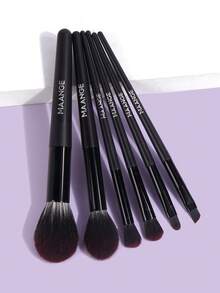 MAANGE 6pcs Professional Makeup Brush Set, Soft Fiber Material, Convenient To Carry, Includes Powder Brush, Blush Brush, Contour Brush, Eyeshadow Brush, Eyeliner Brush, Travel Essential. Makeup Brush Set, Makeup Brush Kit, Complete Makeup Tools, Makeup Brush Set, Makeup Gift Set.,Giveaways,Professional Makeup Brushes,Complete Makeup Set - Black - View 3