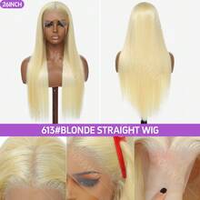 613 Lace Front Wig Straight 13x4 Blonde Lace Front Hand Weaves Wigs Blended Human Hair 200% Density 613 HD Lace Frontal Wig Blonde Wigs Pre Plucked With Baby Hair 8-34Inch - S613 - View 3