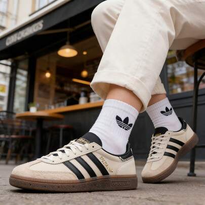 Adidas Originals 男女同款休閒鞋 HANDBALL SPEZIAL 低筒休閒鞋 復古板鞋 舒適透氣運動鞋