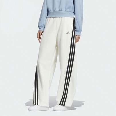  Adidas Knit Elastic Mid-Rise Striped Casual Pants For Women