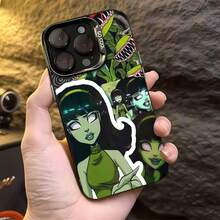 Estuche para teléfono con diseño de monstruo de planta vibrante compatible con fundas para teléfonos   17  16 Pro Max  15 Pro Max  13 y  12 Diseño elegante a prueba de golpes Regalo perfecto para familiares, amigos y amantes - Negro - Ver 4