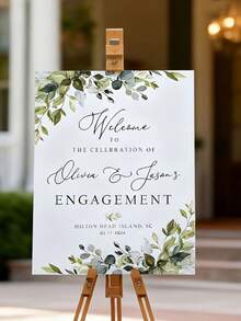 Customized Welcome Sign, Suitable For Birthday Party, Wedding Decoration, Reception Display, Canvas Print ,2026-Collection, Engagement, Personalized Gift - Multicolor - View 6