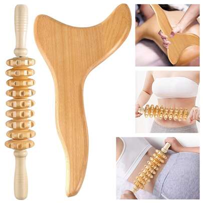 SilvaLex Wooden Massage Tool, Full Body Massager, Hand Massager, Leg Massager, Shoulder Massager, Neck Massager, Face Massager, Back Massager, Waist Massager, Full Body Muscle Massage, Multi-Functional Massage For Different Body Parts, Body Relaxation Tool, Suitable For Home Use