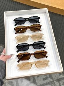 6pcs Geometric Pattern Color Block Patchwork Casual Women's Glasses Set, Small Frame All Season - Multicolor - View 1