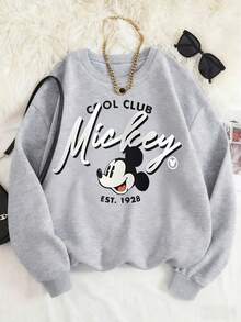 Disney Officially Licensed Unisex Kids Crewneck Sweatshirt - 100% Polyester, Ultra Comfortable & Super Soft Heather Grey Mickey Mouse Graphic Print, Ages 1-14, Stylish Relaxed Fit, High Appeal, High Repeat Customer Rate, Daily Versatile, Commute Essential, Disney Limited Edition Design, Ideal For Fall & Spring Playdates & School, New Arrival, Express Delivery - Grey - View 1