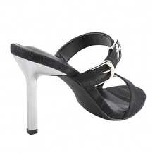Buckle Charm: Dual Strap Heeled Mules  Beach    Buckle    Beach - màu đen - Xem 5