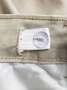 Celana Jeans Denim Gaya Jalanan Young Boy, Warna Medium Wash, Pinggang Dapat Diatur, dan Efek Lusuh. - Krem - View 10